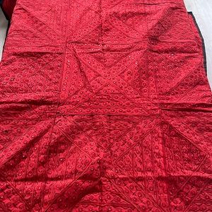 Turkmen bed cover with tiny mirror details